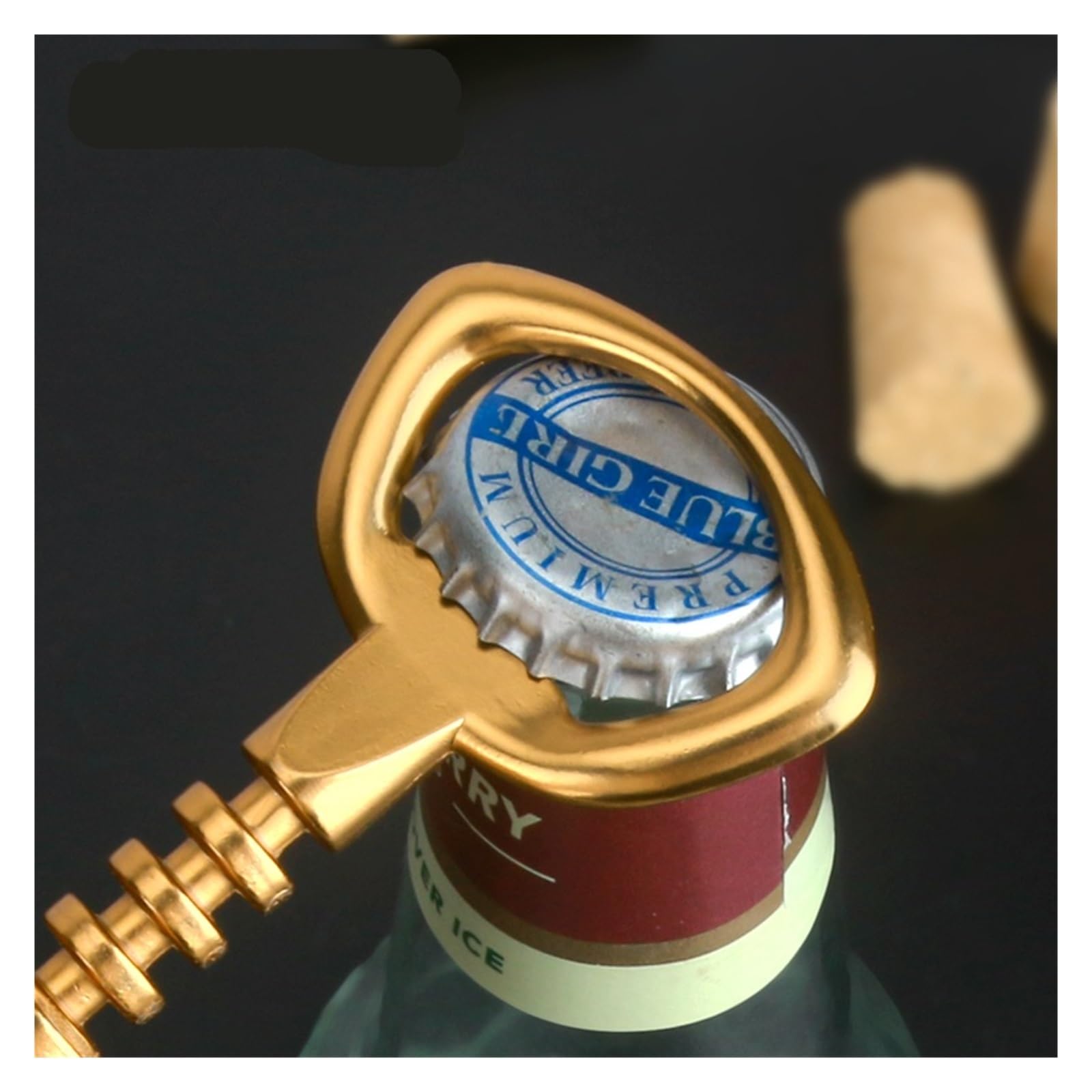 Abridor de vino dorado con alas, aleación de zinc grueso, accesorio de cocina