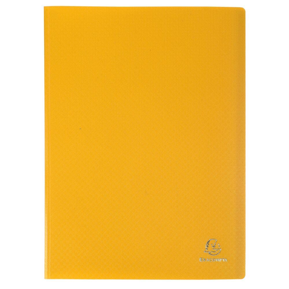 Exacompta - Ref 85109E - Box of 8 OPAK Document Protectors - 100 Non-Reflective Grained Pockets - 200 Sheets - for A4 Size - Size 24 x 32 cm - Soft Polypropylene Cover - Color Yellow