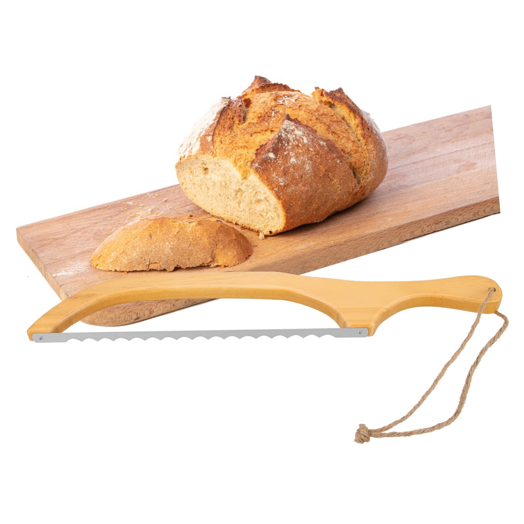 PRETYZOOM 5juegos Cortador De Pan Inoxidable y Madera Herramienta De Corte Para Rebanar Pan Mango Ergonómico Para Cocinas y Repostería