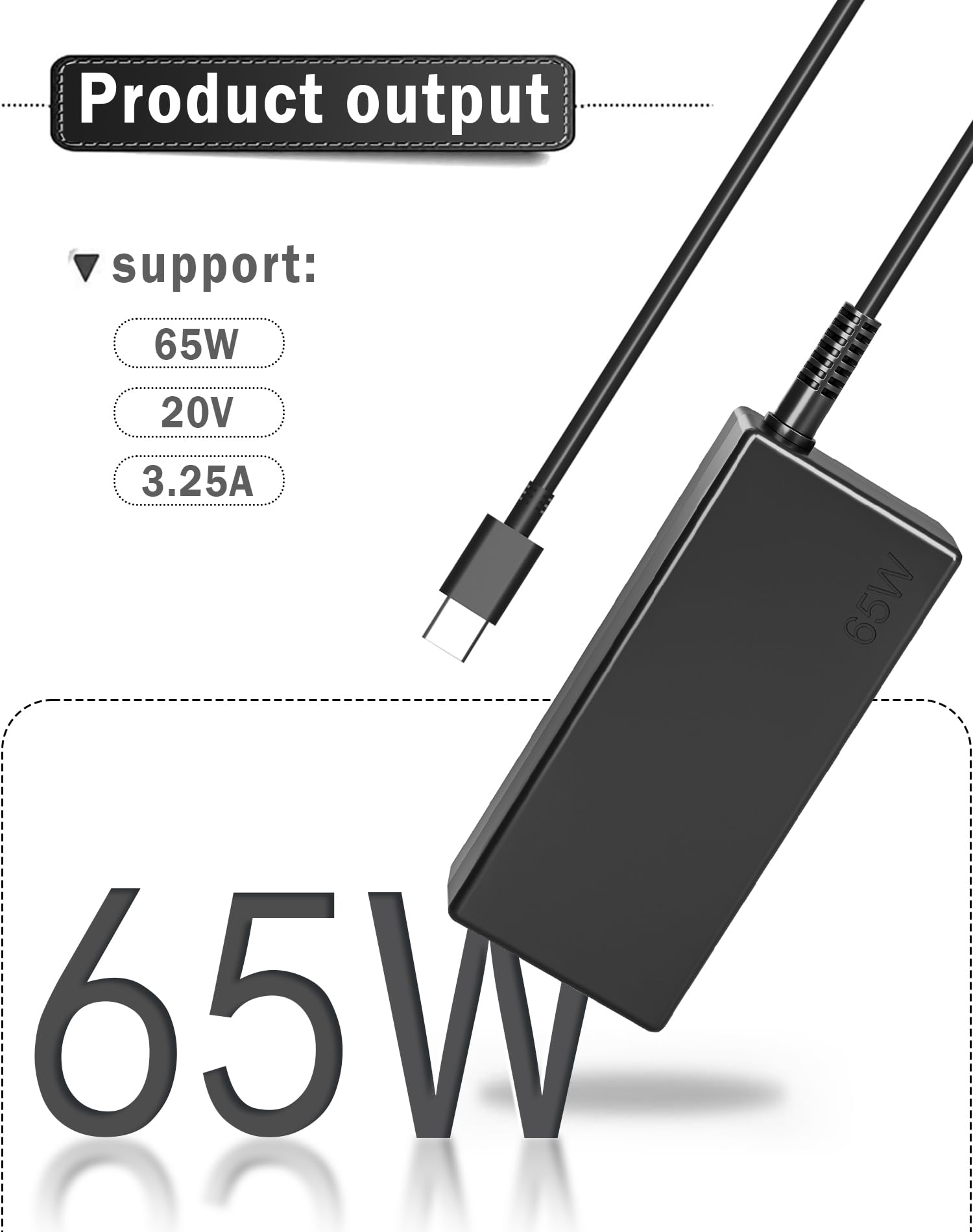 Cargador USB C de 65 W para laptop HP EliteBook 840 845 830 835 850 855 860 865 640