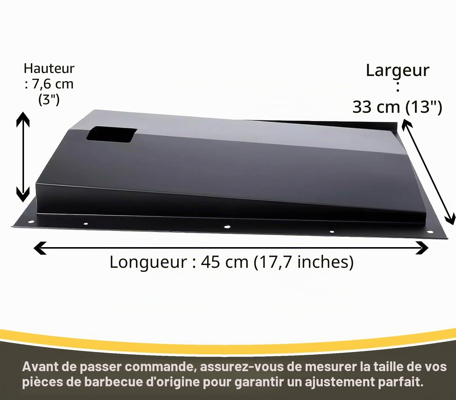 Bac à graisse 91354 pour barbecues Weber Spirit 310 et 320 fabriqués en 2009 et 2012, bac d'égouttage remplace le bac à graisse Weber #91354 Spirit, 45 cm L x 33 cm l x 7,6 cm H