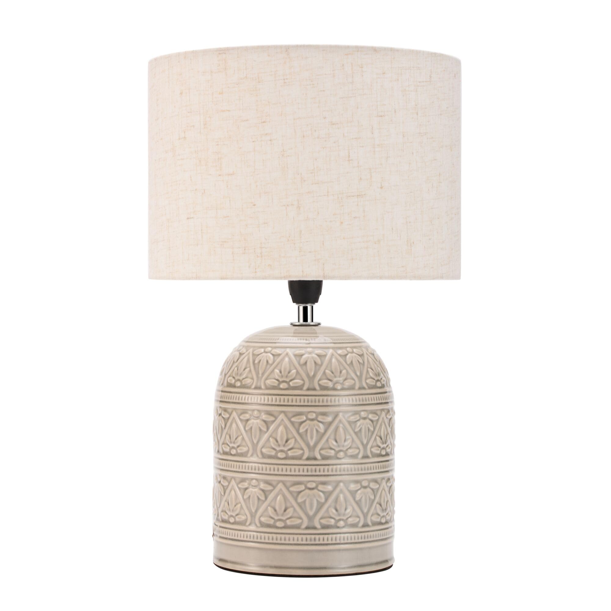 Paulmann Pauleen 48223 Tender Pearl Table Light, max. 20 watts, Handmade, Beige, Boho-Style Bedside lamp Made of Fabric and Ceramic, E14