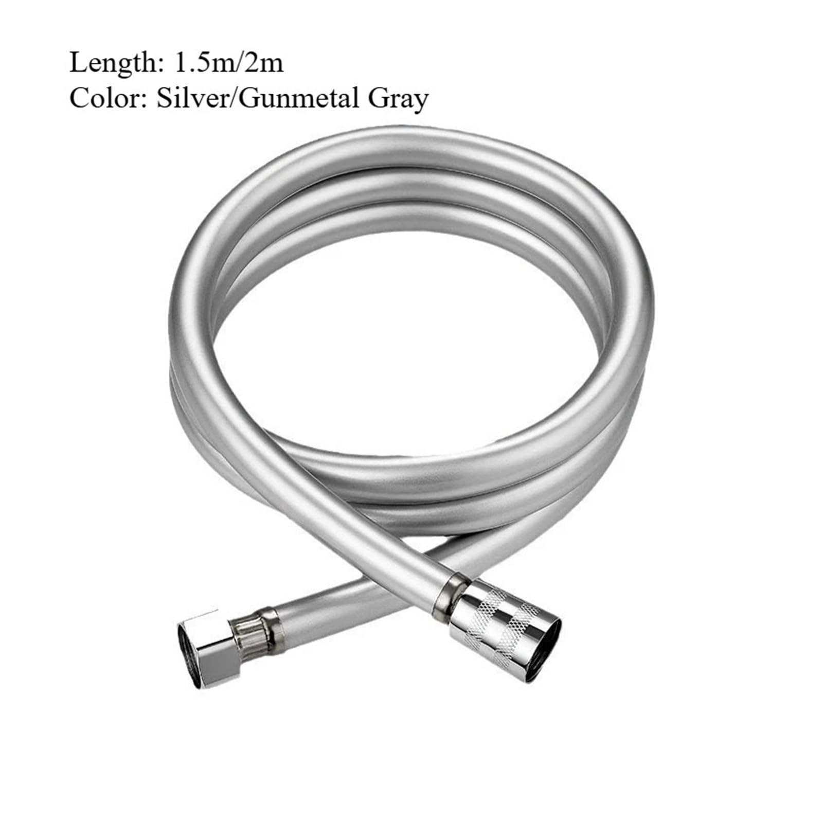 Flexible De Douche Bad Dusche Schlauch Rohr Wasser Schläuche Sanitär Zubehör Hochdruck Schlauch PVC Rohr Wäscherei Rohre(Gunmetal Gray-2m)