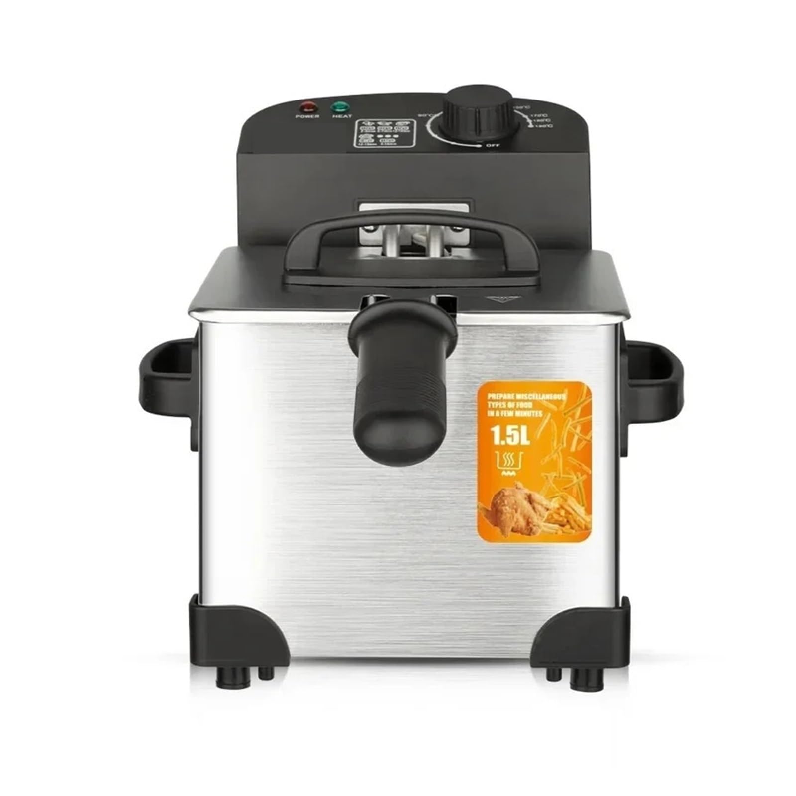 Friggitrice Elettrica Domestica Da 1,5 Litri For Pollo Fritto Commerciale Sicurezza Facile Da Pulire