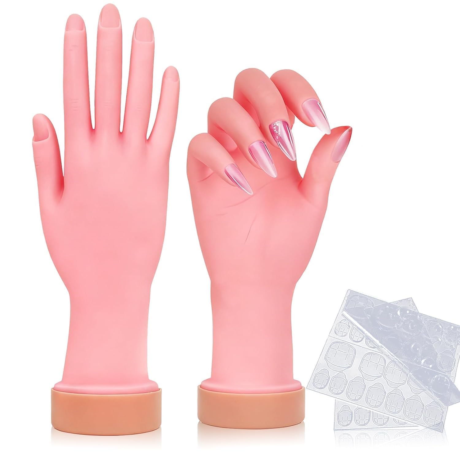 Bolt Bee Silicone Practice Hand for Nail Training, Flexible Mannequin Hand Model, Reusable, with 48 Adhesive Tabs, for Gel Polish and Nail Art (Practice Hand)-picture-45