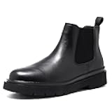Men's Chelsea Ankle Boots Classic Leather Non-Slip Dress Boots Casual Elastic Slip On Work Boots