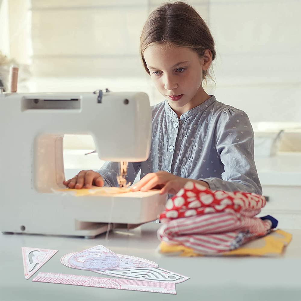 7 sztuk linijki krawieckiej, zestaw linijek z tworzywa sztucznego, francuska linijka metryczna, linijka do cięcia, 7 specyfikacji, do szycia i cięcia materiału