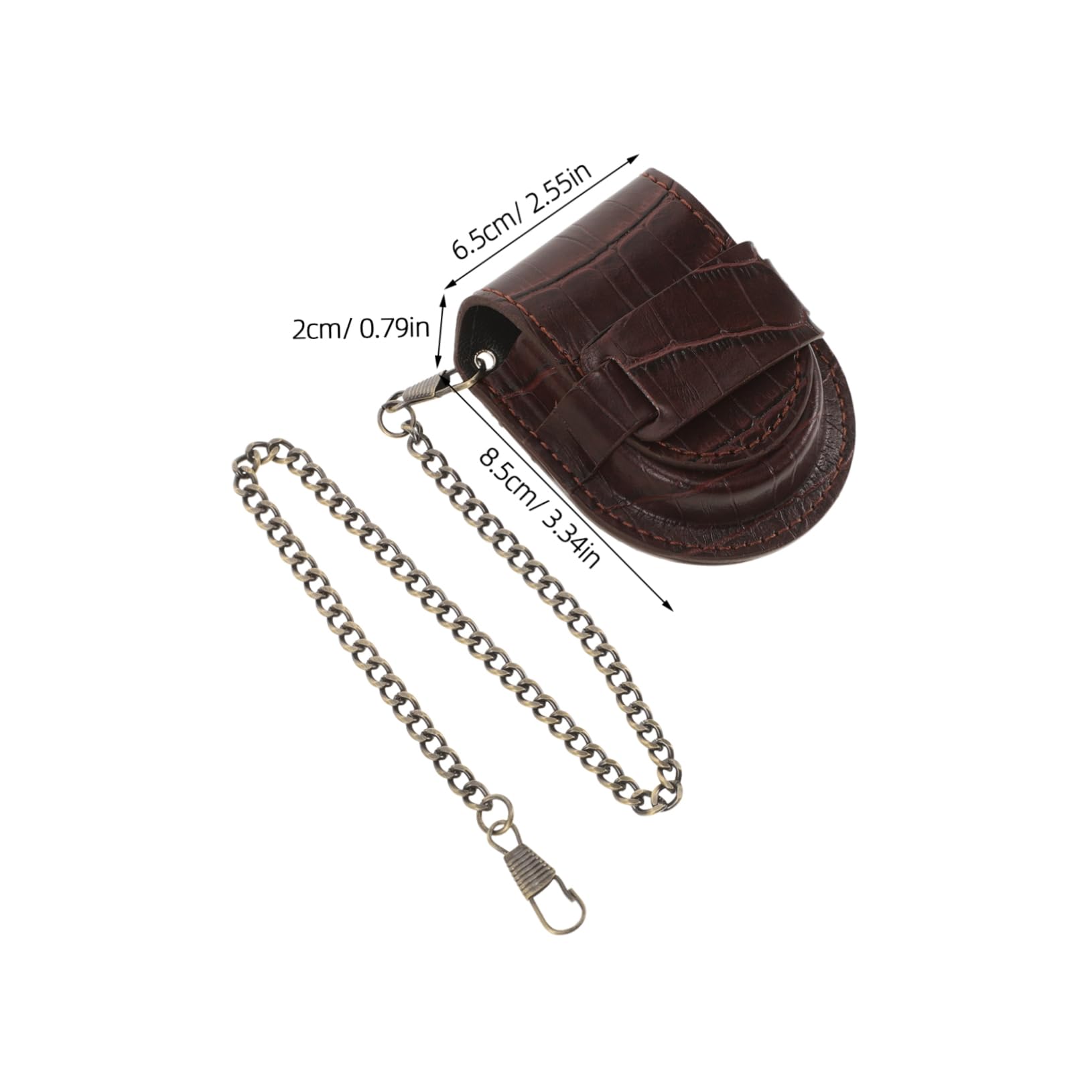 SAFIGLE Vintage Pocket Watch Pouch Texture Case with Chain Elegant Storage for Men Women Protector for Antique Fob Watches Stylish Waist Bag Accessory