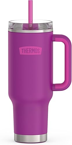Miniatura 14 de THERMOS Taza Portavasos de Acero Inoxidable - 40 Onzas, Granito - Vaso Aislante con Tapa y Popote, Más Bloqueo Deslizante Resistente a Fugas