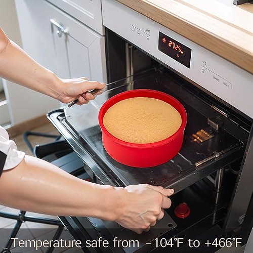 Miniatura 5 de saphe Paquete de 4 moldes de silicona para hornear, moldes redondos para cupcakes, pasteles de queso y pasteles de chocolate, juegos de utensilios