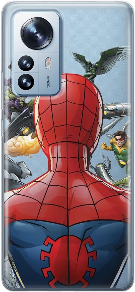 ERT GROUP Mobile Phone case for Xiaomi 12 / 12X Original and Officially Licensed Marvel Pattern Spider Man 004 optimally adapted to The Shape of The Mobile Phone, Partially Transparent
