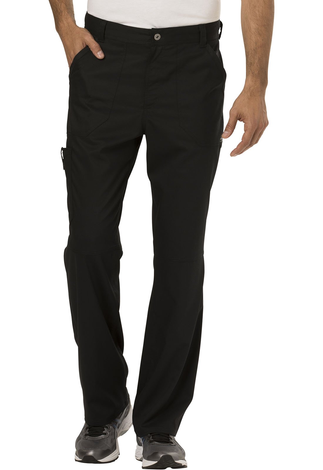 Cherokee Damen-Schlupfkasack Workwear Revolution WW690 Tuckable V-Ausschnitt Top & WW140T Hosenschlitz vorne, Schwarz - M Top/S Hohe Hose