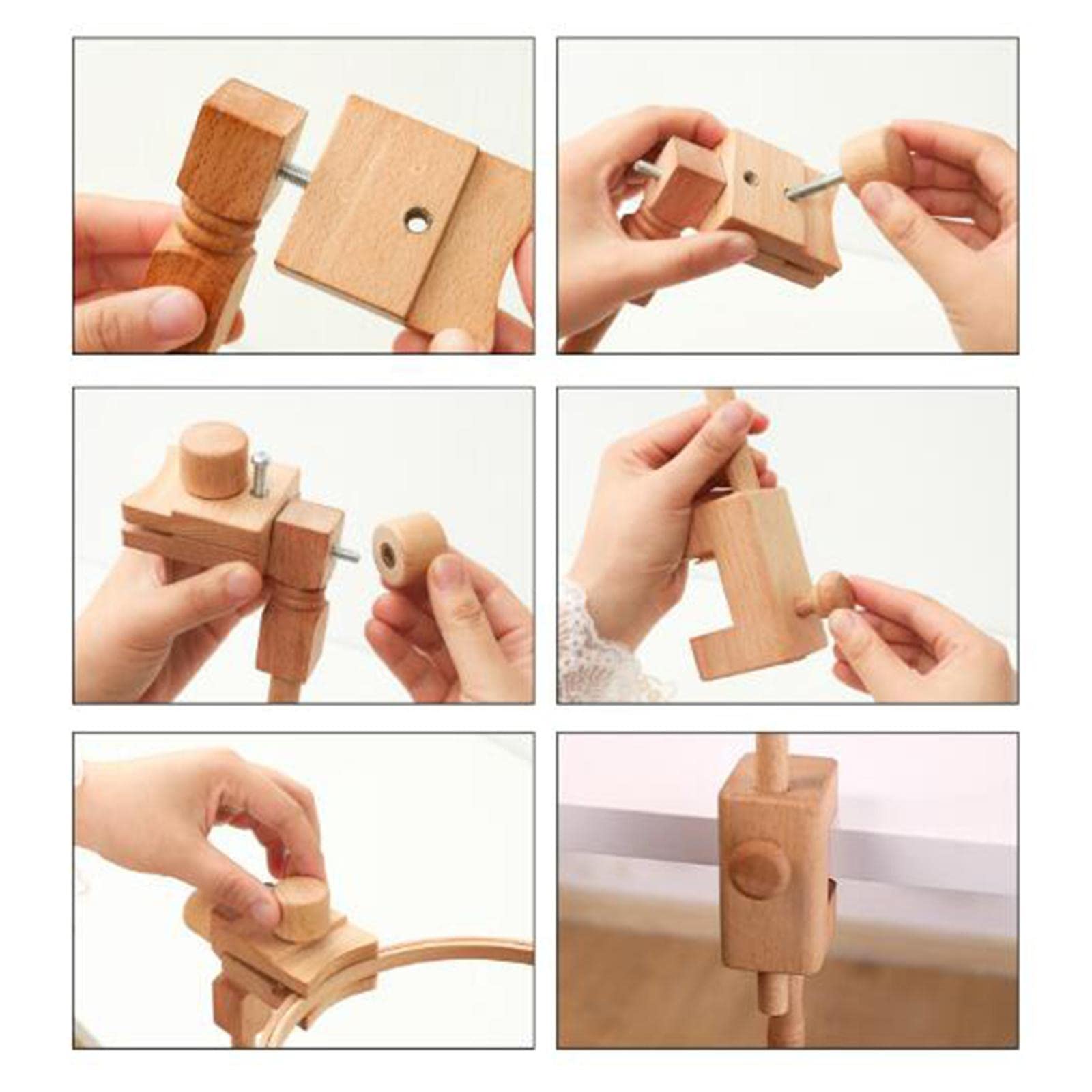 Verstellbarer Stickrahmen Aus Buchenholz für Und Rechteckige Stickringe, 20cm Schleife