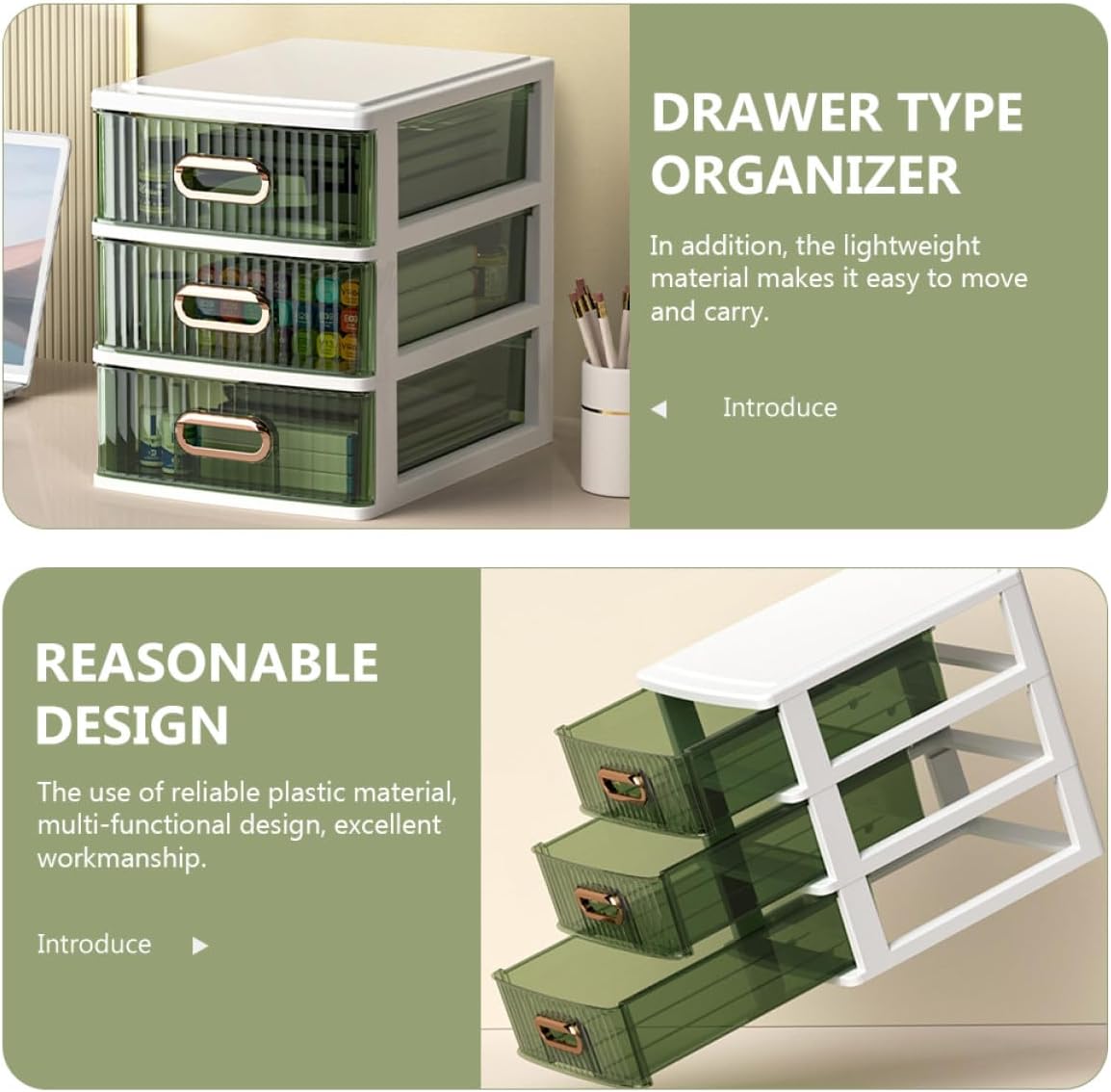 Multi-function Desk Organizer Drawer Type Storage Box for Cosmetics and Stationery Desktop Storage Organizer for Office Bedroom and Bathroom Clean