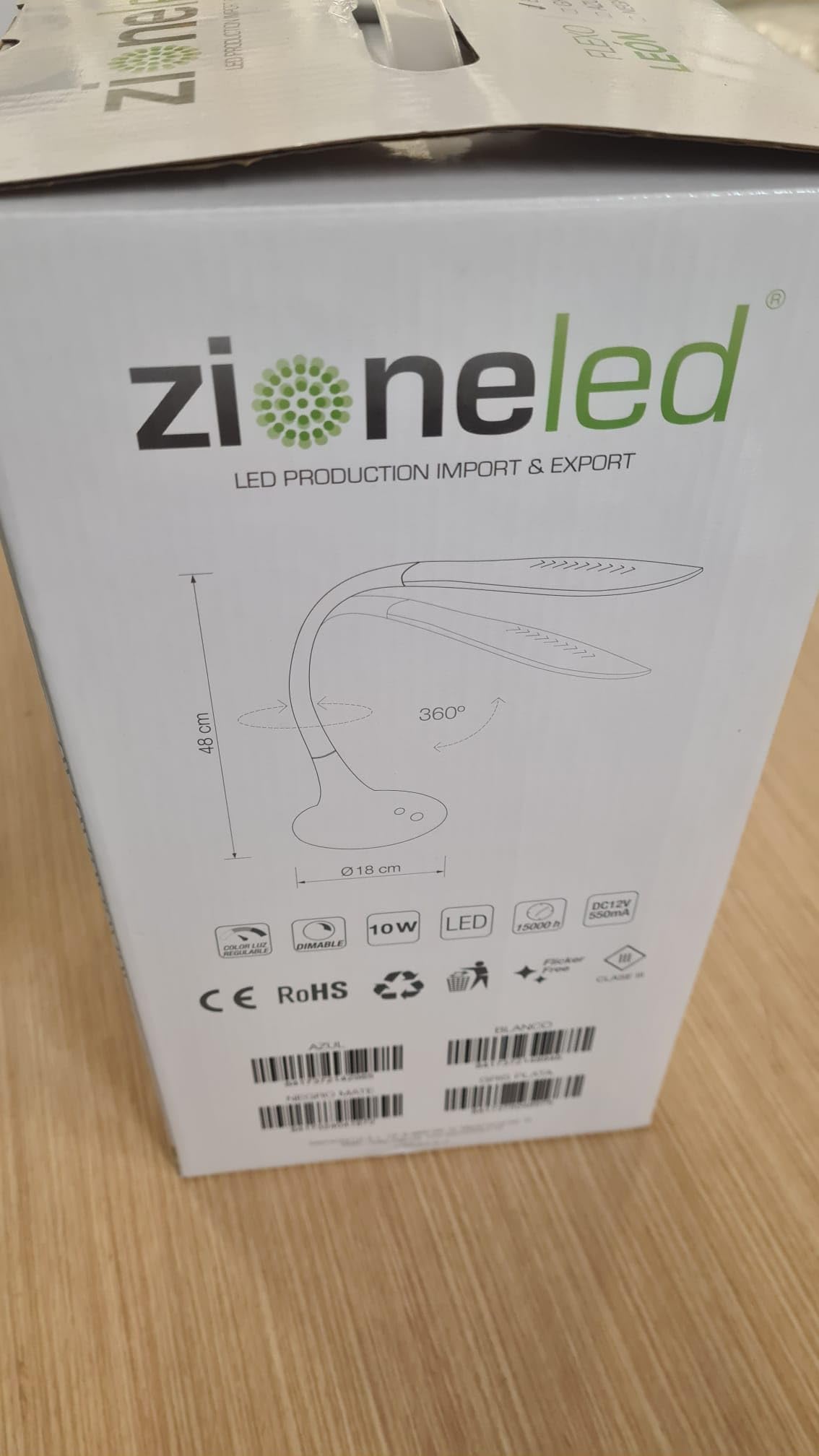 Genérico ZIONELED LAMPARA ESCRITORIO LED 10W PLATA LEON CCT REGULABLE TACTIL, FLEXO DE ESCRITORIO LED PROFESIONAL PARA DESPACHO,ESTUDIO
