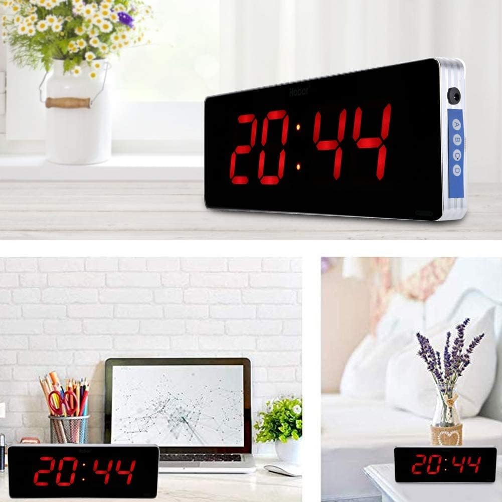 Casa Orologio da Parete Digitale Orologio da Parete a LED Digitale Temperatura EU Plug 110-240V (36 * 13 * 3cm) (Ora + Minute)