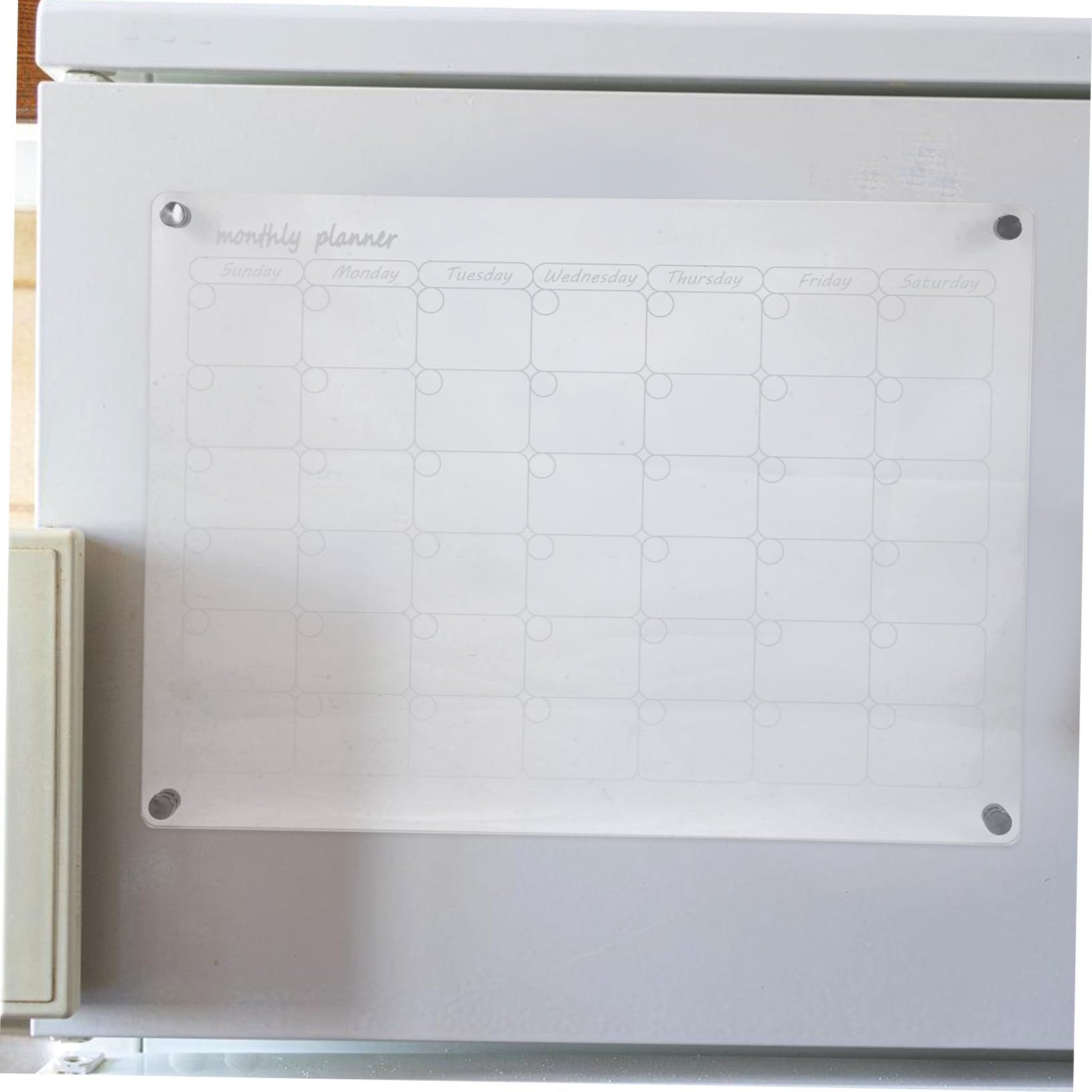 Calendario Magnetico Trasparente per Pianificare la Pianificazione Settimanale della Cena Lavagna Cancellabile Secco per Frigorifero Pianificazione dei Pasti per Frigorifero