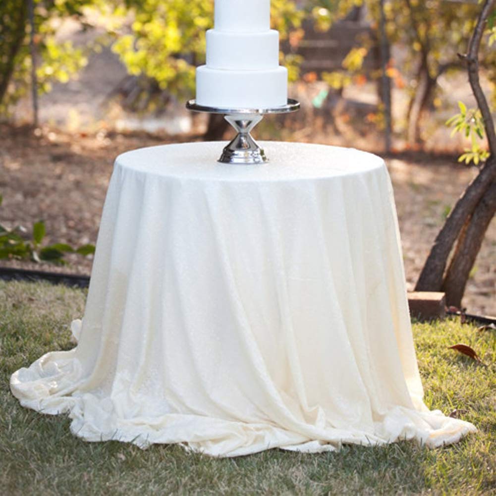 " Pailletten Tischtuch Tischdecke Tischläufer Tischwäsche für Hochzeit Party Geburtstage Weihnachten Event- (Rund, Rechteck), Weiß, 30x305cm