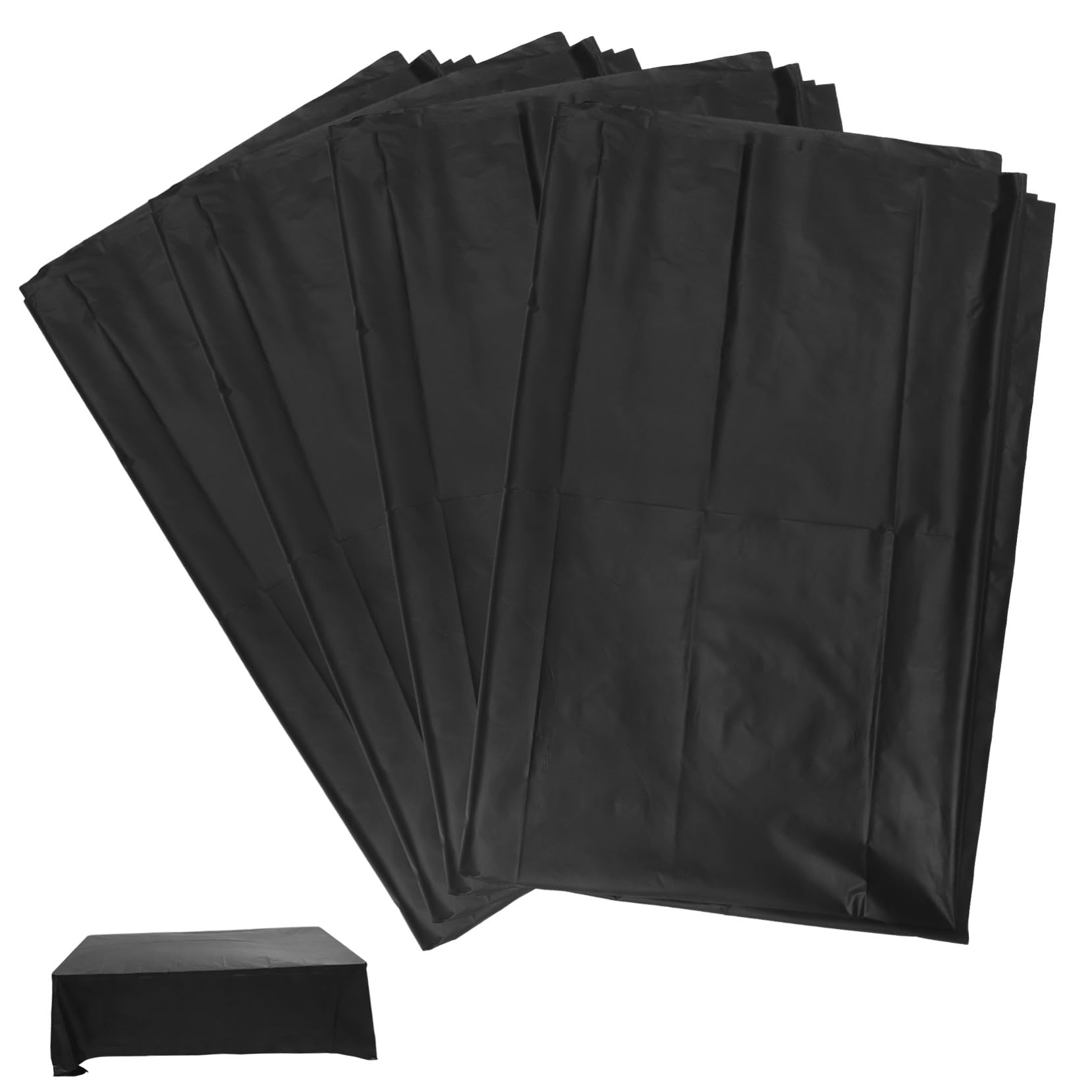 Alipis Rechteckige Einweg Tischdecke 137x183cm, Schwarz, 5 Stück-Pack | Peve, Robust und Farbecht, für Buffet und Karneval, Dekorative Ausführung