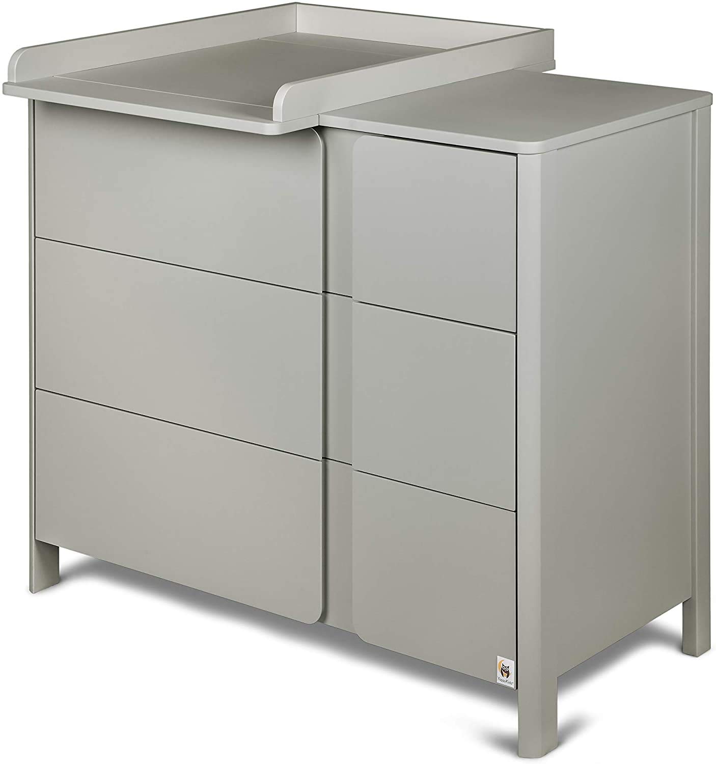 YappyClassic - Cassettiera con fasciatoio, colore: grigio chiaro