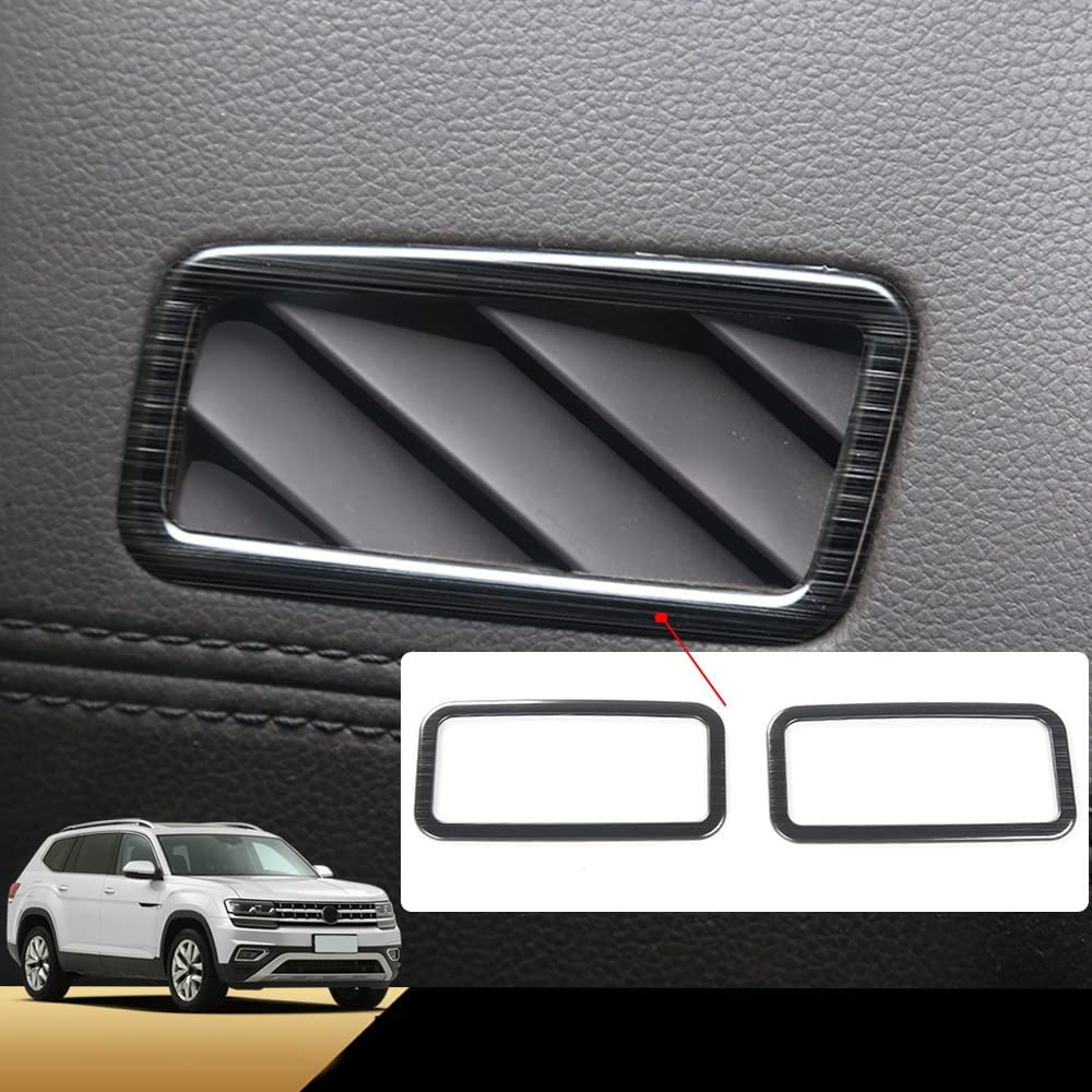 CHICHENKJ 2PCS Dashboard Side Air Vent Cover for Volkswagen Atlas 2018 2019 2020 2021 2022 2023 Atlas Cross Sport, Interior Stainless Steel Sticker Accessories