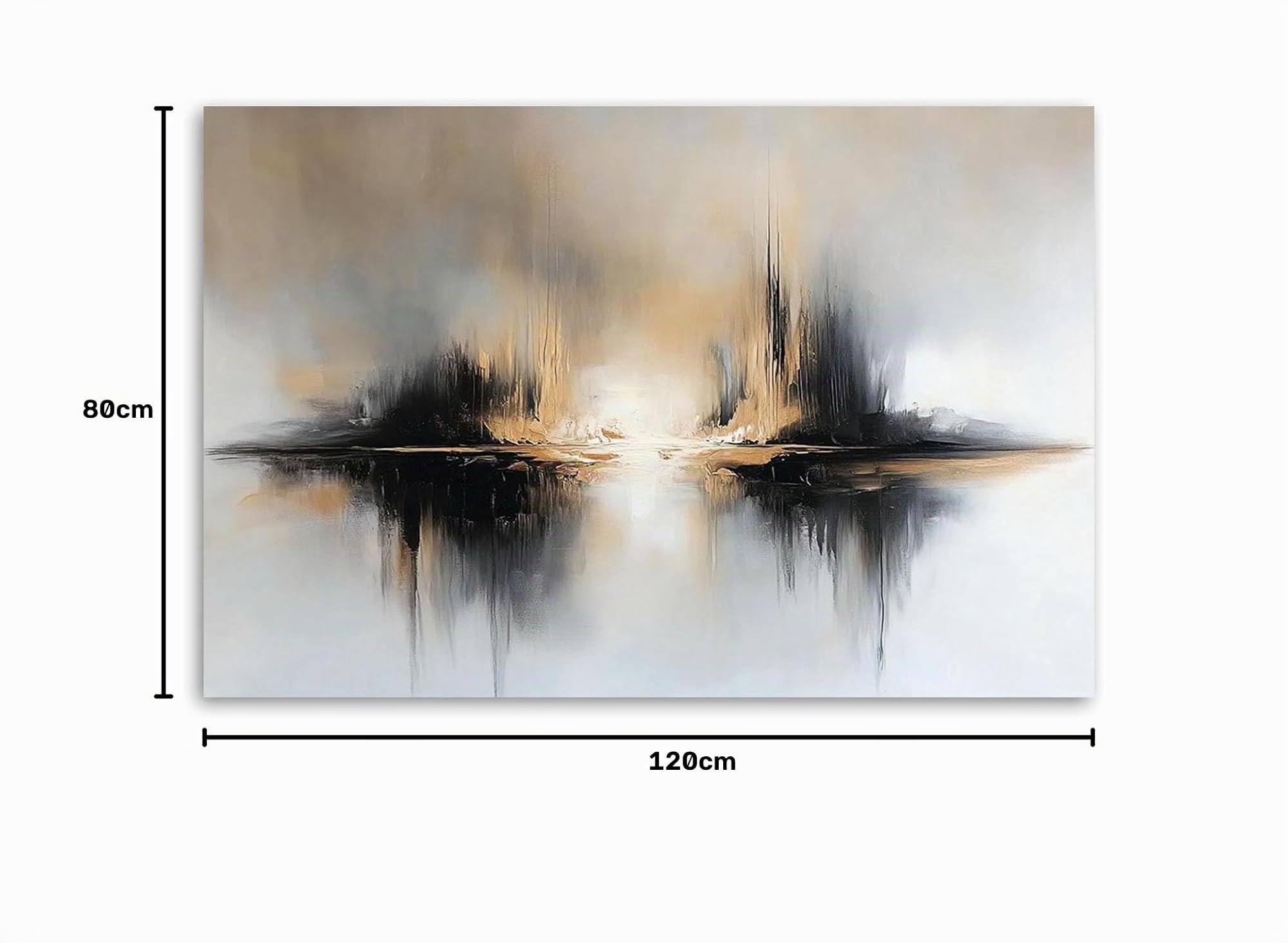 Feeby Quadro su Tela Non Tessuta - Stampa Su Tela - Astratti beige grigio - 120x80 cm - Decorazione Murale - Moderno Soggiorno - quadri moderni soggiorno - poster