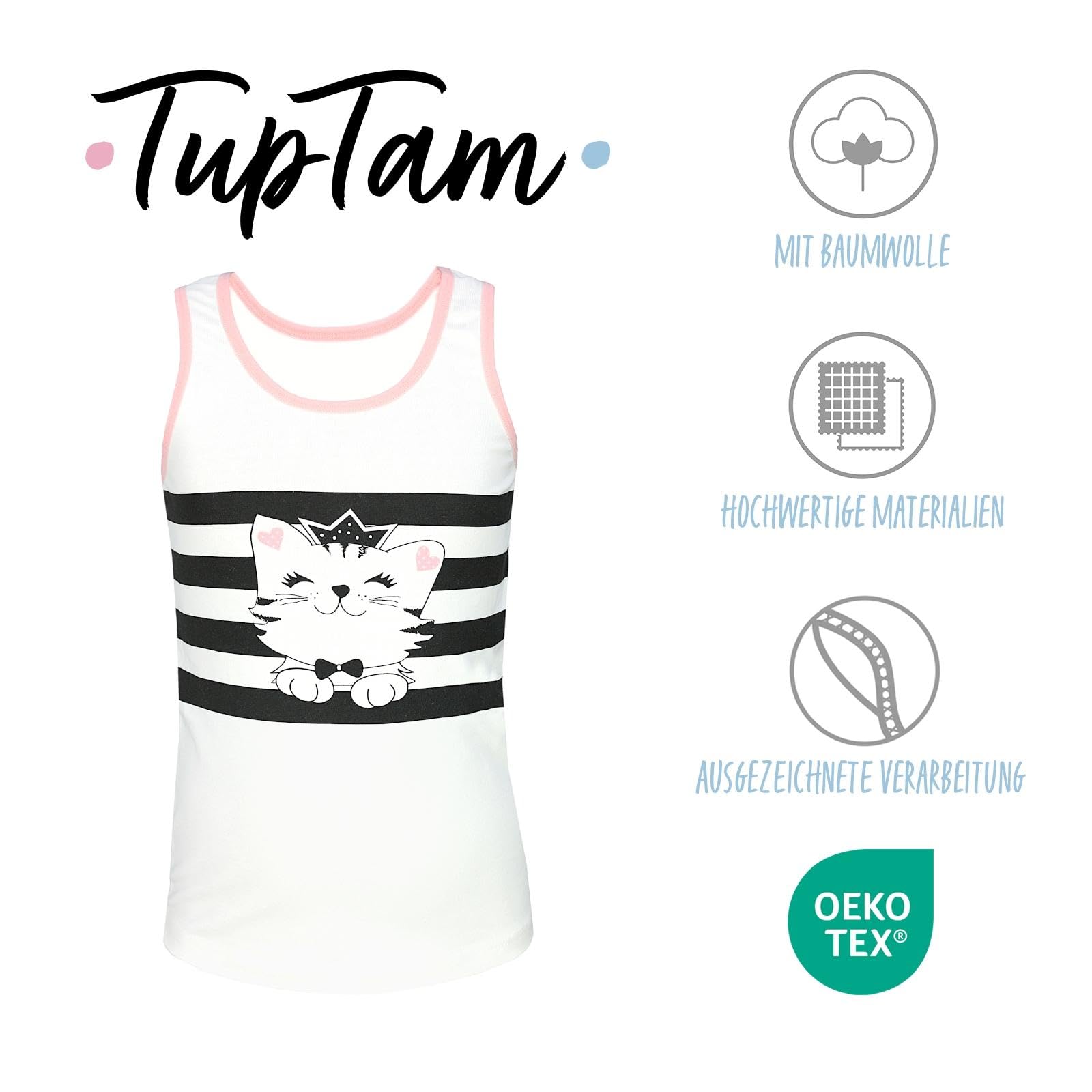 TupTam Maillots de Corps Fille 5 Pièces – Débardeurs en Coton Confortables et Respirants