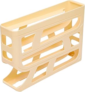 kurriuwu Dispensador de huevos de fácil acceso para nevera, puerta lateral, estante de almacenamiento de cuatro niveles, ranuras profundas, capacidad para 30 huevos, organizador de comedor, color