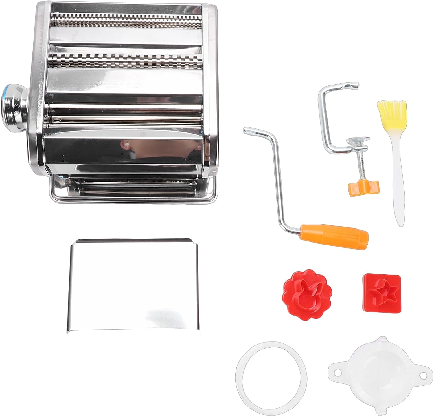 Yosoo Pasta Maker, Manual Stainless Steel Noodle Machine with Hand Crank and 9 Thickness Settings, for Spaghetti Fettuccine Lasagne Dumpling