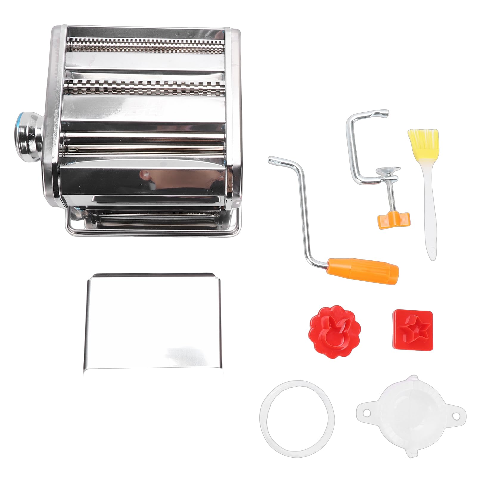 Fdit Nudelmaschine, Verstellbare Nudelmaschine aus Edelstahl für Hausgemachte Nudeln und Knödel, 1 X