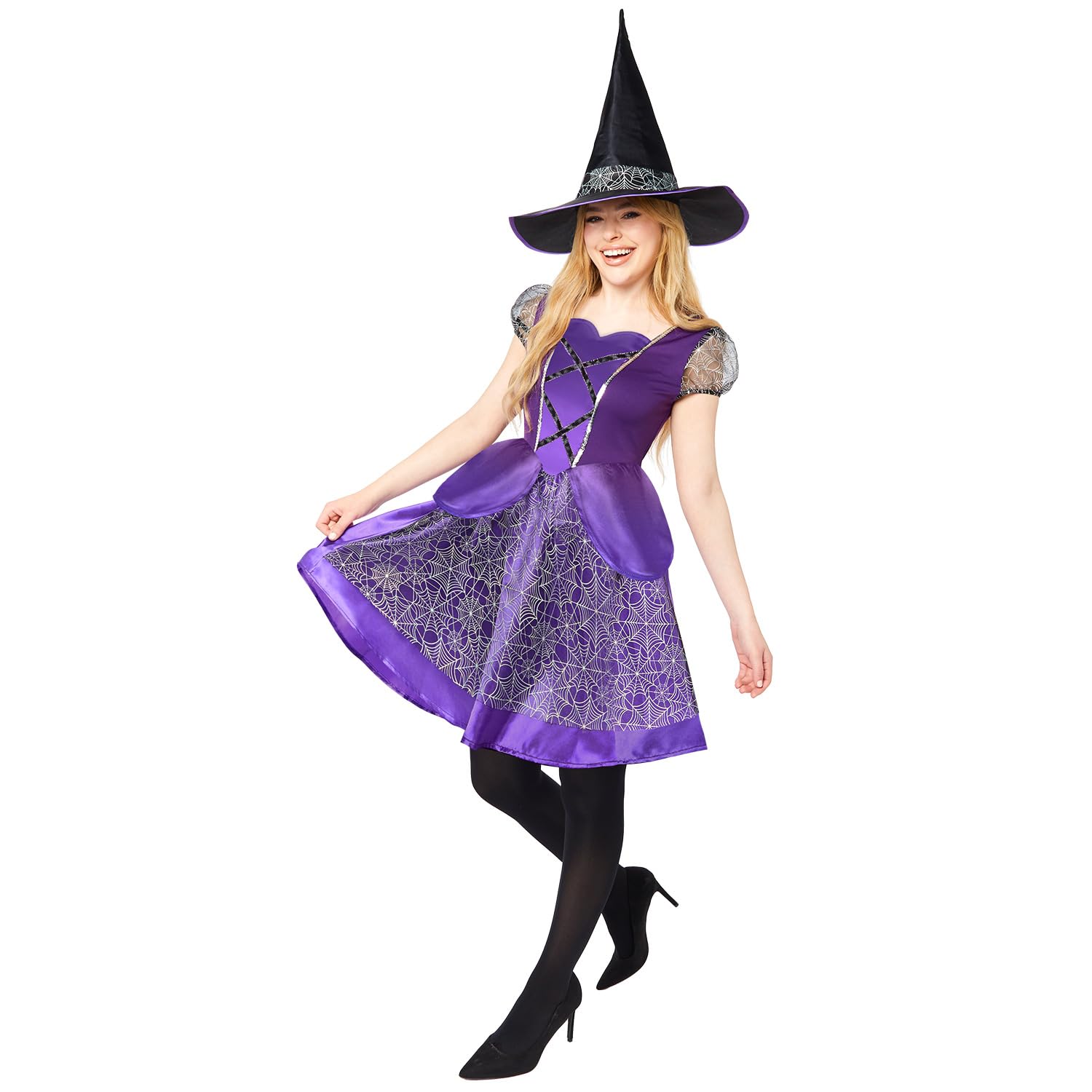 amscan 9917850 - Ladies Purple Witch Halloween Adult Fancy Dress Costume Gothic Fairytale Spooky