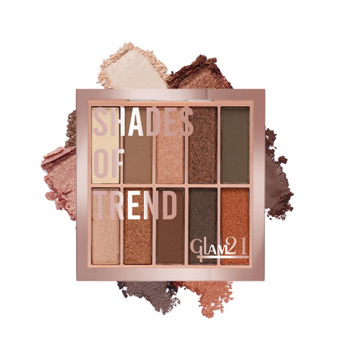 Glam21 Shades of Trend Eyeshadow Palette | 10 Highly Pigmented Shades |Smudge Free & Long-Lasting| Shimmery Finish| 4gm - Shade -02-image-48