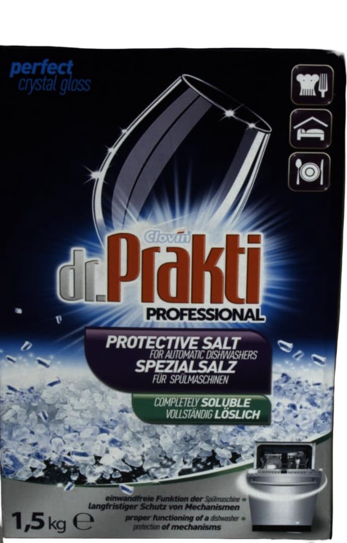 Dr.Prakti Professional - Sel pour Lave-Vaisselle Protection Anti-Calcaire Adoucisseur Efficace Protection du Lave-Vaisselle Longue Durée - 1,5 kg