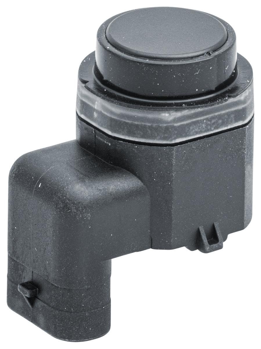 HELLA 6PX 358 141-281 Sensor, auxiliar de aparcamiento - en forma de ángulo - 3polos - enchufado - barnizable - con anillod e sujeción