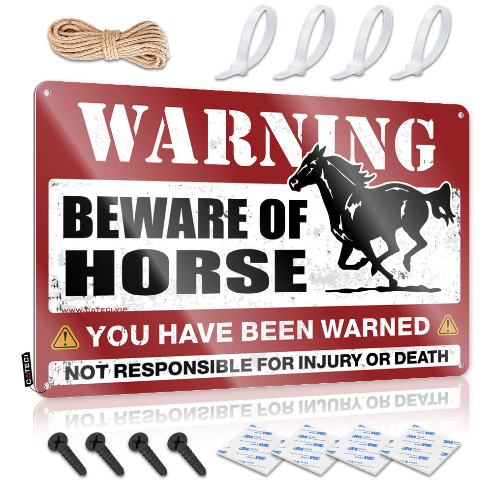 Beware Of Horse Statue Coastal - Funny Wall Art Gift For Girlfriend Vintage Wall Art(30X40CM)