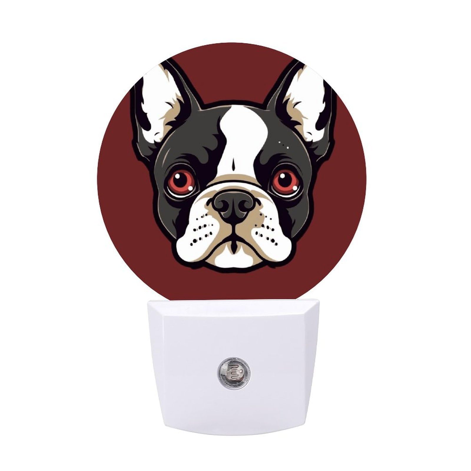 Boston Terrier Face LED Night Lights Plug Into Wall