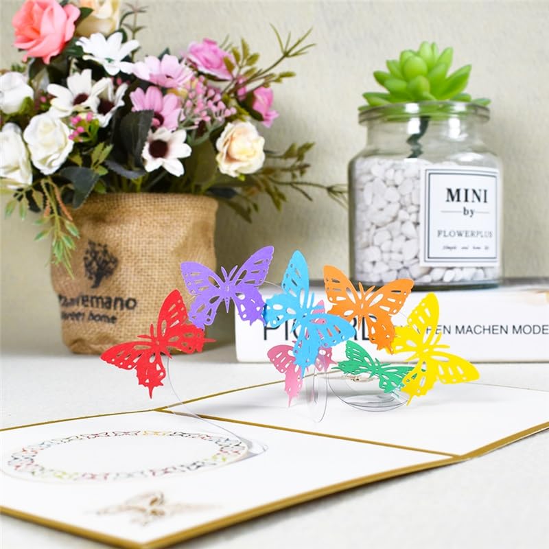Glückwunschkarte 3D-Schmetterling-Pop-up-Geburtstagskarten-Geschenk Niedliche Tier-Grußkarten (10er Packung)