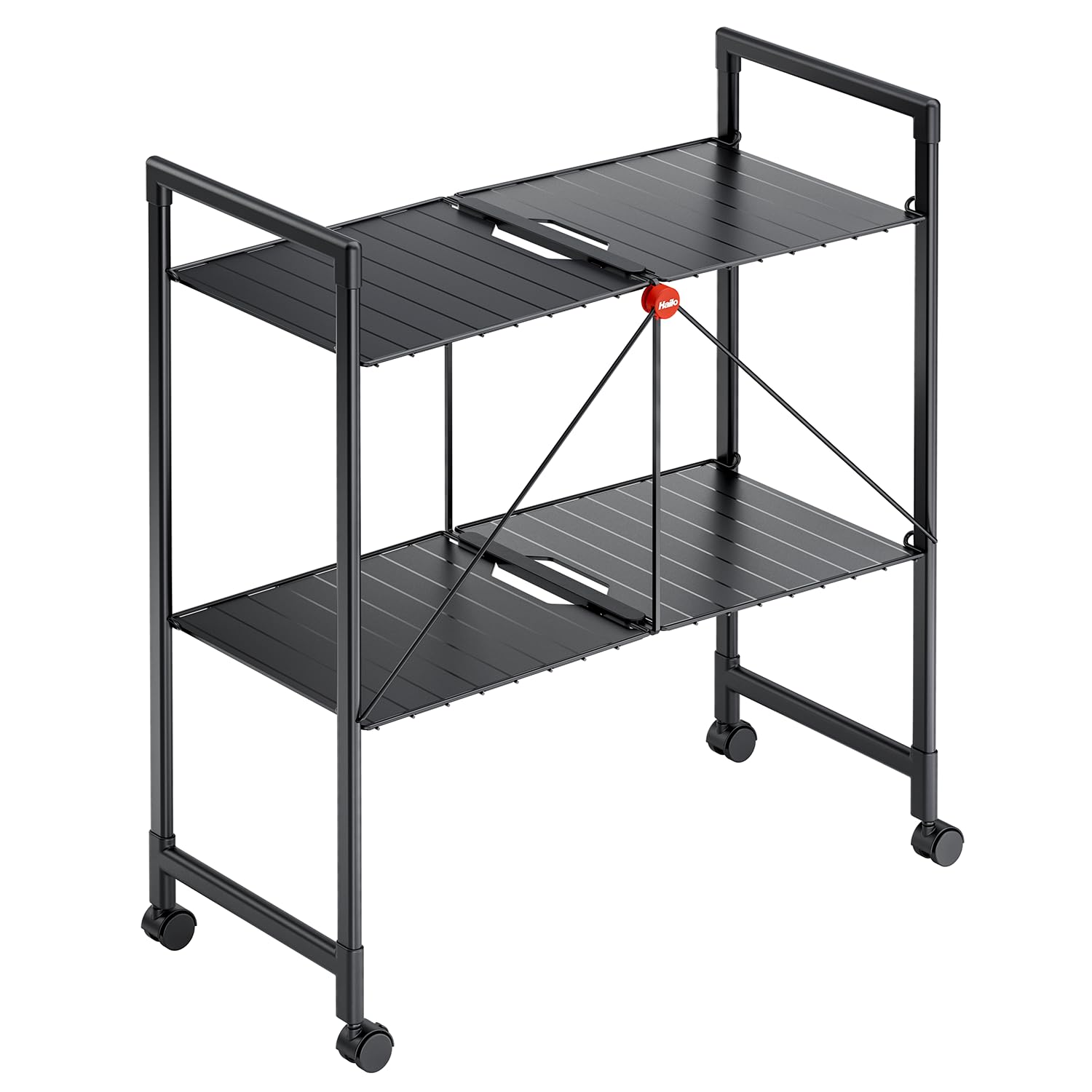 Hailo Quickboard – Mobile Universalablage mit Rollen - klappbar & platzsparend - vielseitig einsetzbar - pro Ablagefläche belastbar bis max. 10 kg - schwarz matt
