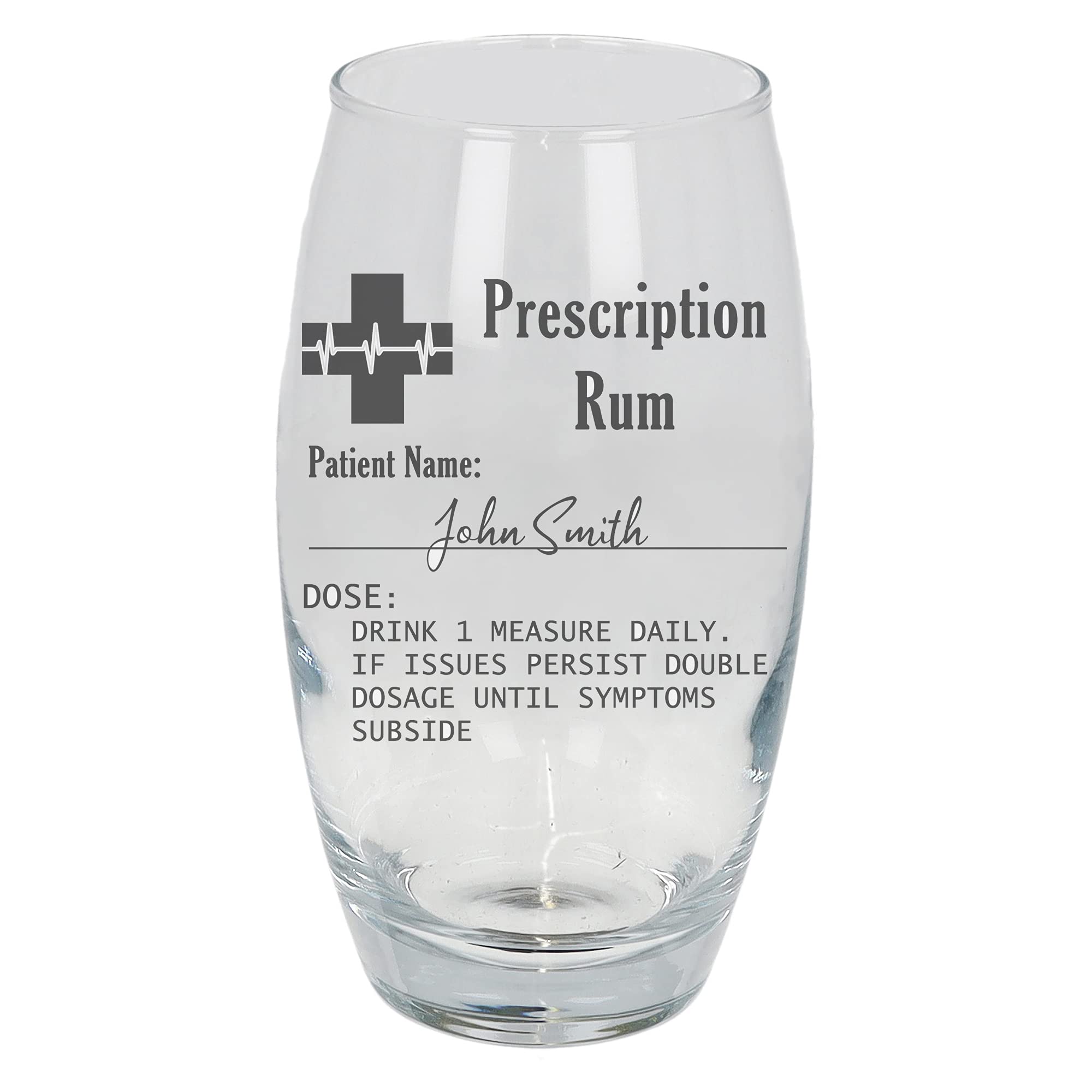Always Looking Good Personalised Engraved Rum Highball Glass Prescription Rum Novelty Funny Birthday Gift (Large Tondo, Empty Glass)