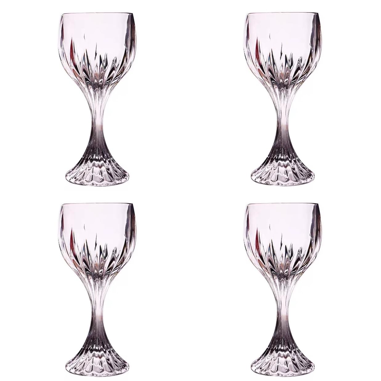 European-Style Transparent Highball Wine Glasses Set of 2 with Luxurious Diamond Design Ideal for Whiskey Set of 4