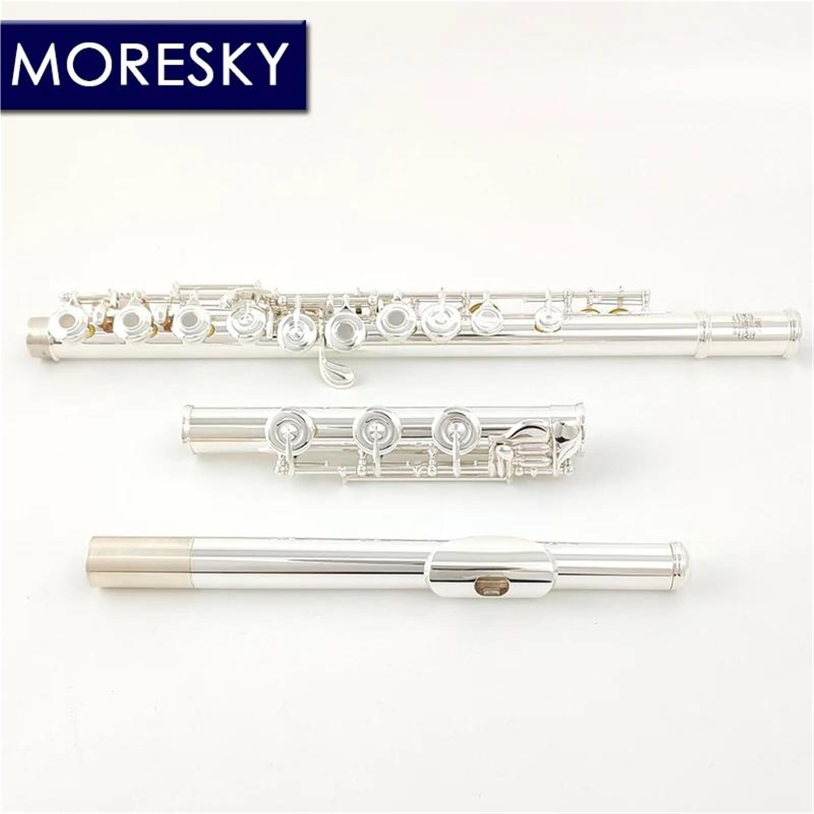Flauto Traverso MORESKY Flauto Con Corpo In Argento A 17 Fori Aperti Tono C Modello Professionale