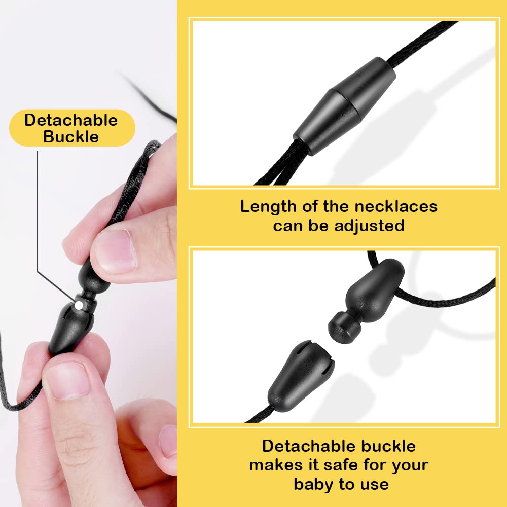 Vicloon Collana da Masticare Massaggiagengive, 4 Pezzi Collana da Masticare Sensoriale, Collana per Massaggiagengive in Silicone Senza BPAper Bambini, Dentizione Neonati Giocattolo