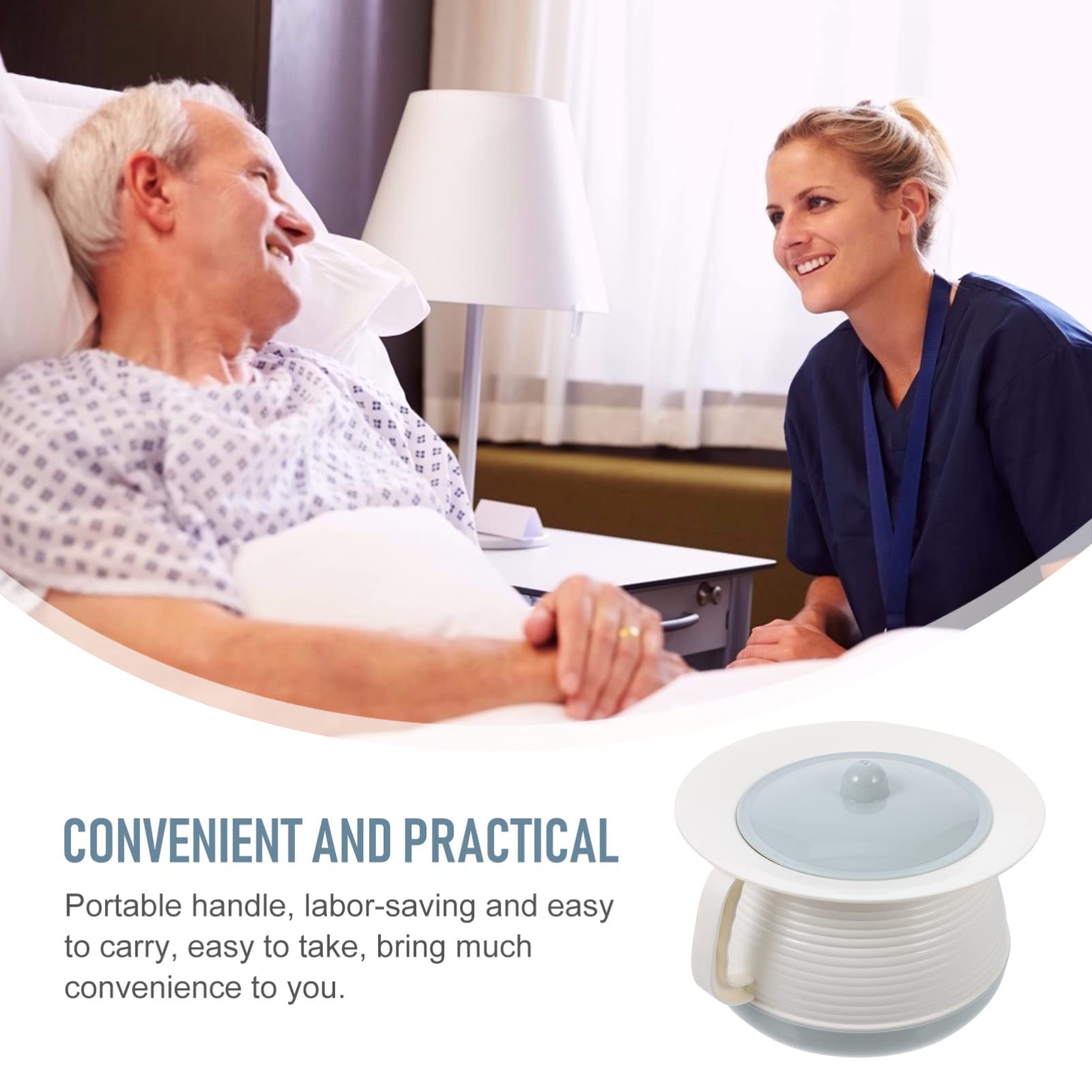 HOMOCONO Durable Portable Urinal Bucket with Lid Plastic Chamber Pot for Home Easy to Clean and Store