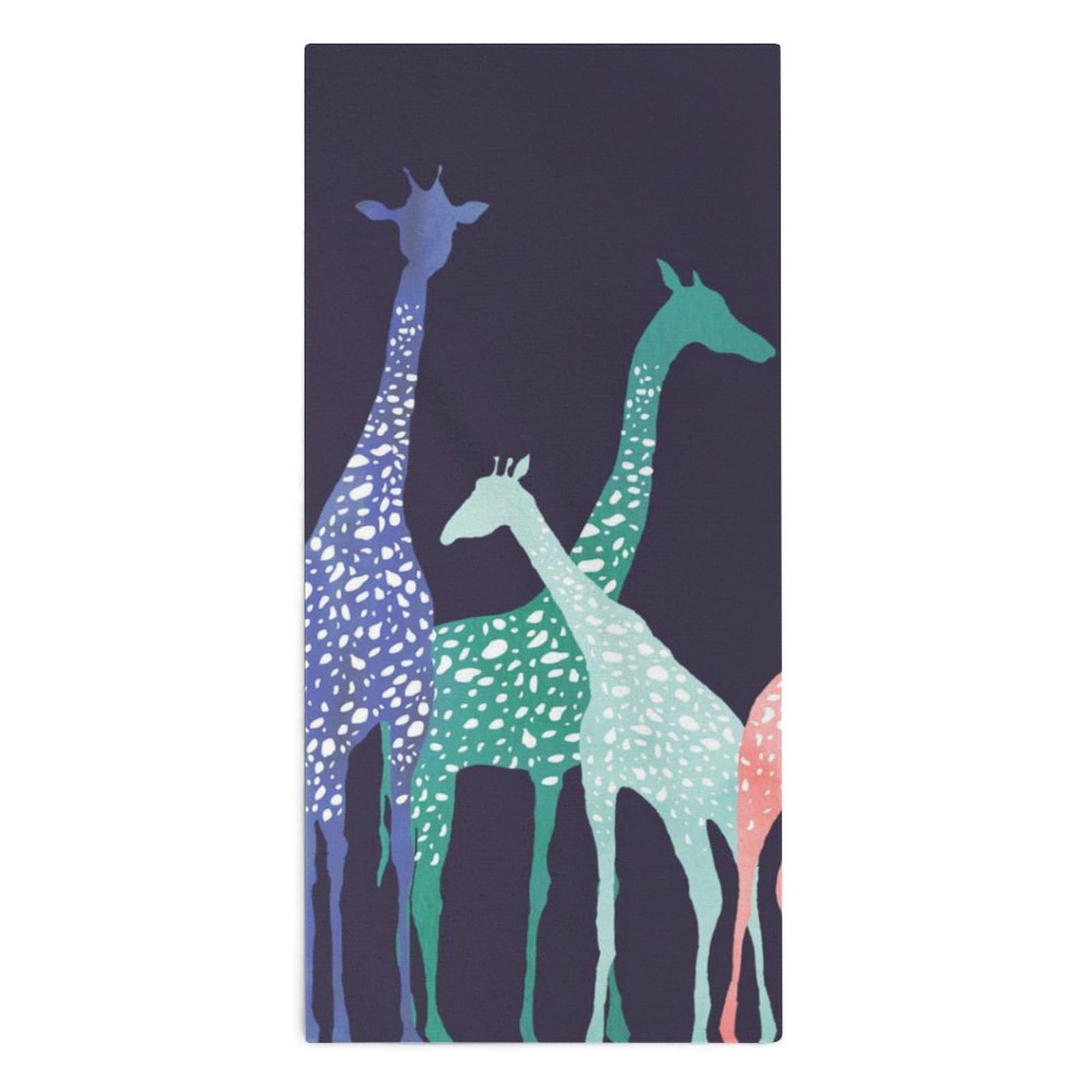 CZZYH Soft Microfibre Towel, Gym Towel, Colorful Cartoon Giraffe Towels for Bathroom, Tea Table, Kitchen (2 Towels)