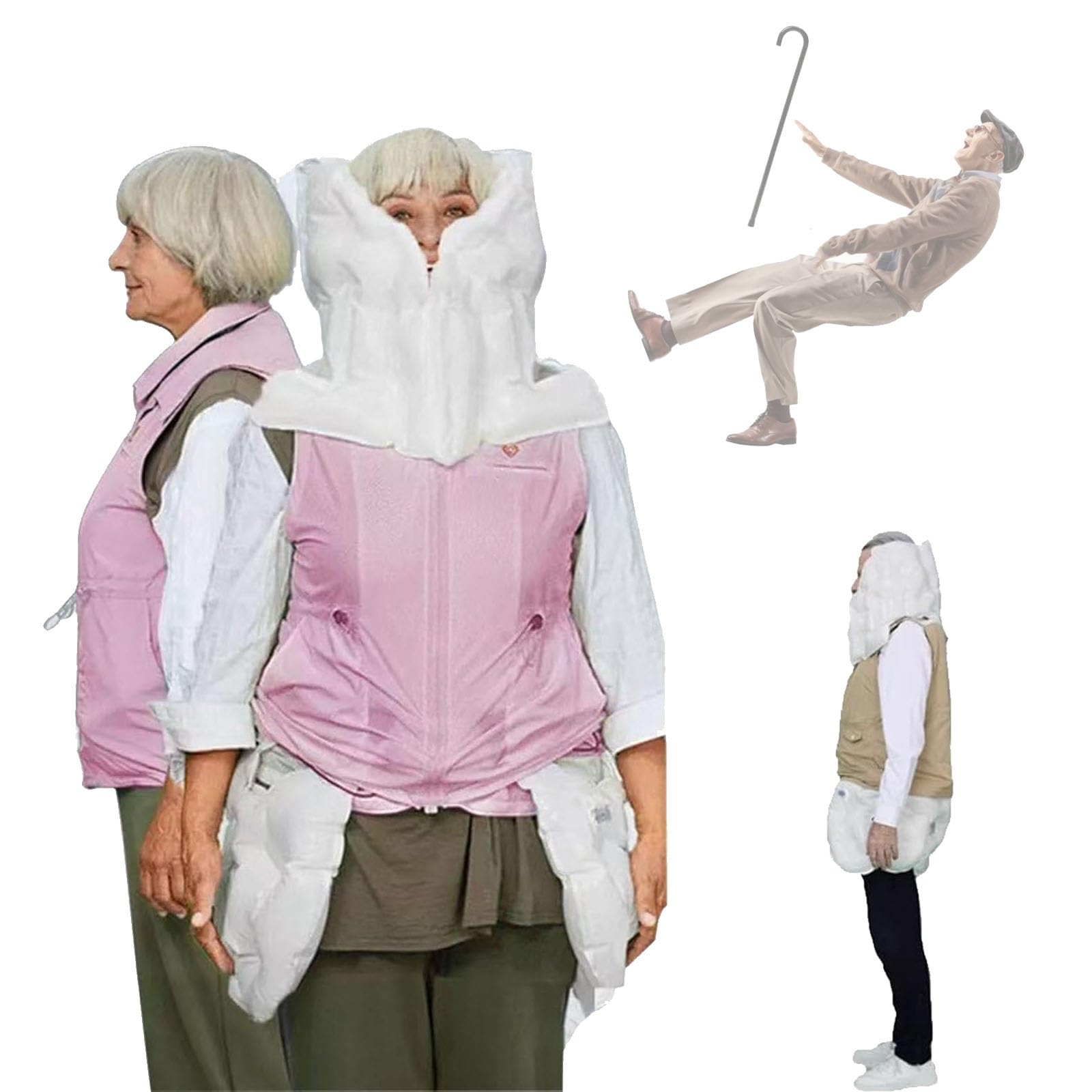 Giubbotto anticaduta con airbag intelligente e sensore di caduta, gonfiato ad elio, per la riabilitazione degli anziani dopo le cadute.