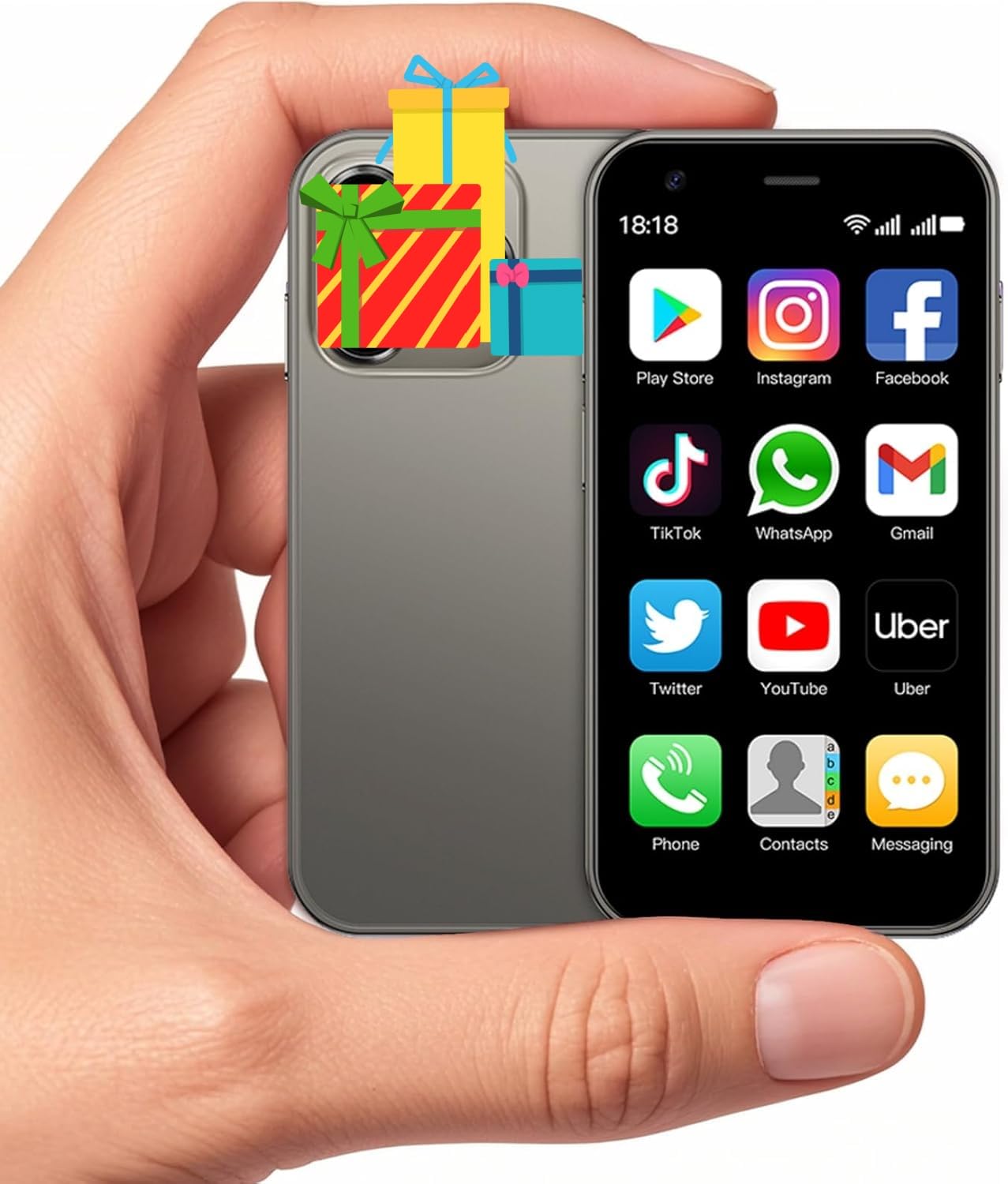 ミニiPhone ミニスマホ　Android Amazon.com: Becindy Mini Smartphone XS15,3G 3.0 Inch HD 2GB+16GB