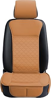 Elantrip 2PCs Front Car Seat Covers Leather Car Seat Protector Universal fit for Most Cars SUVs and Trucks Water Proof Seat Protector Whiskey Color