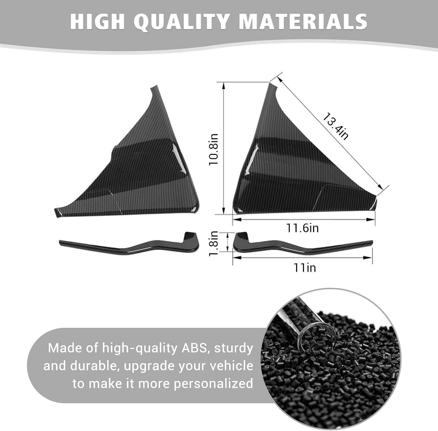 Jimen Compatible with Ford Mustang 2015-2023, 4PCS Center Console Side Dashboard Panel Trim Cover