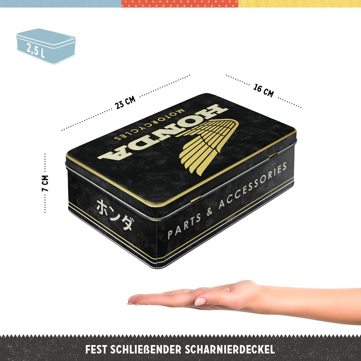 Nostalgic-Art Honda Vorratsdose 2,5 Liter - Retro Blechdose Mit Vintage Design