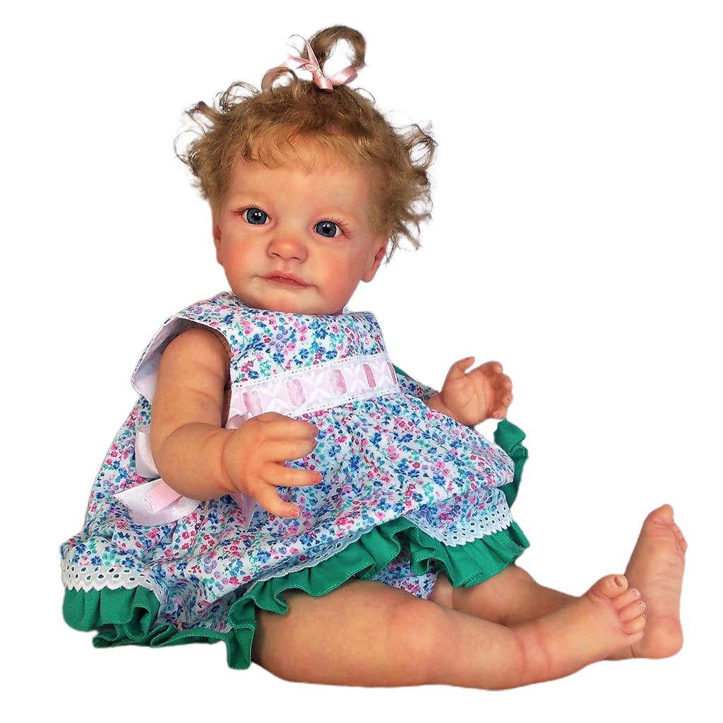 Reborns für Puppen, Babys, Mädchen, für Puppen, 60 cm, pflegend, realistisch, weicher Körper für W/geöffnete Augen, verwurzelte lebensechte Puppen, wiedergeborene Babys für Mädchen,